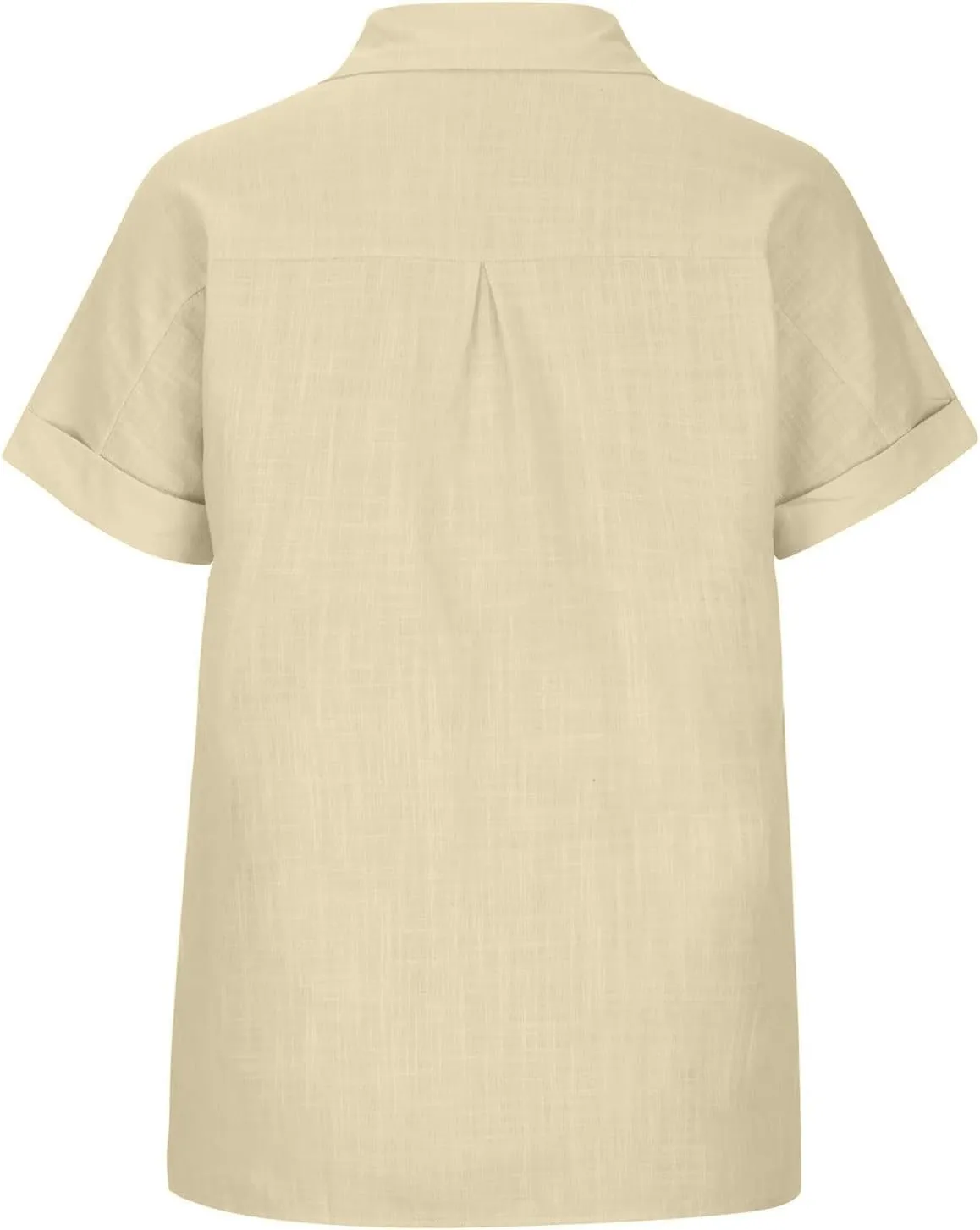 Button Down Shirt Women Summer Casual Trendy Tops Short Sleeve Linen Collared T Shirts Plain Tshirt Dressy Blouses