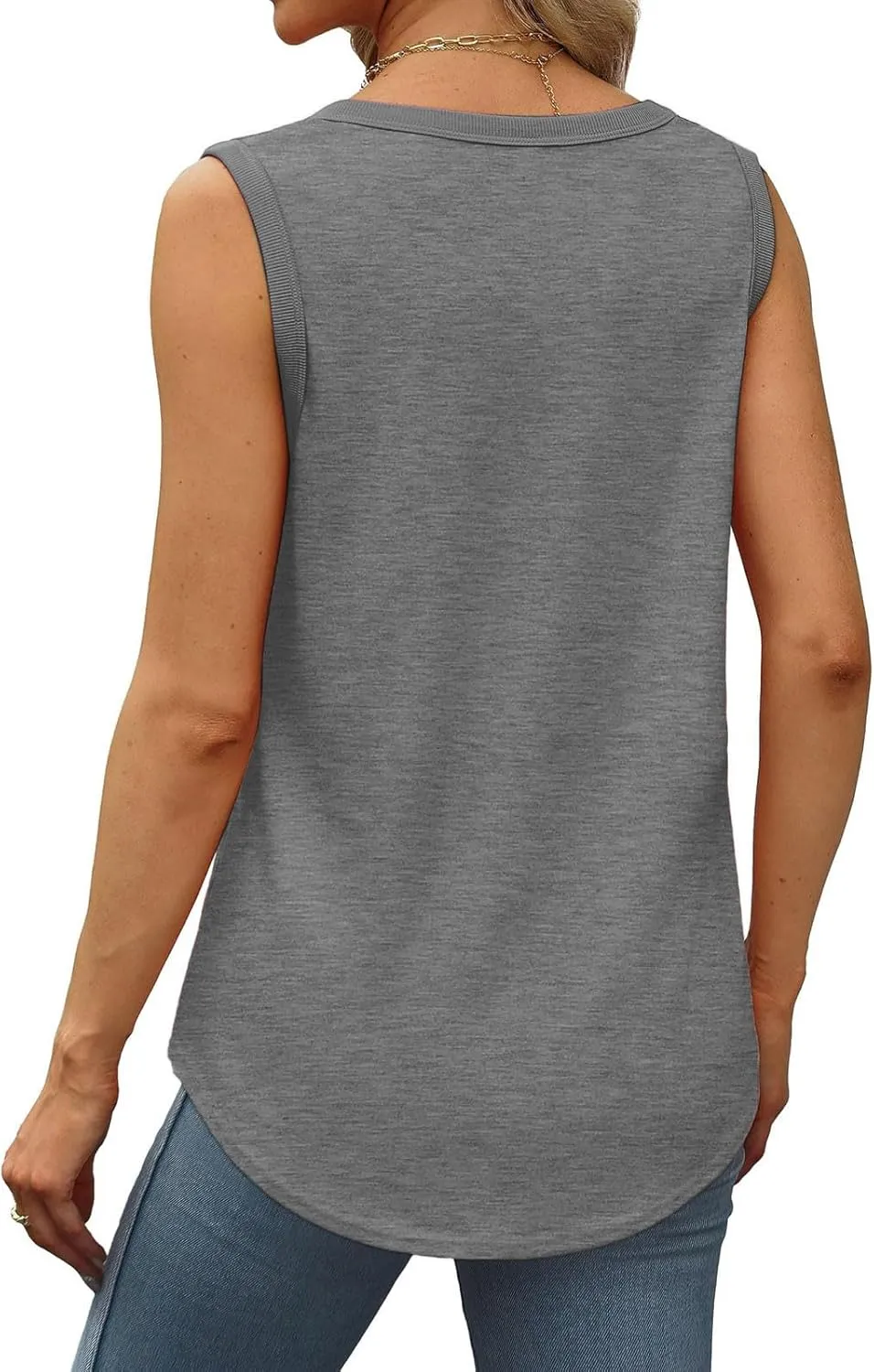 BZGTZT 3 Pack Womens Round Neck Plus Size Tank Tops Casual Tunic Top Sleeveless Loose T Shirts Daily Blouses Solid Tee