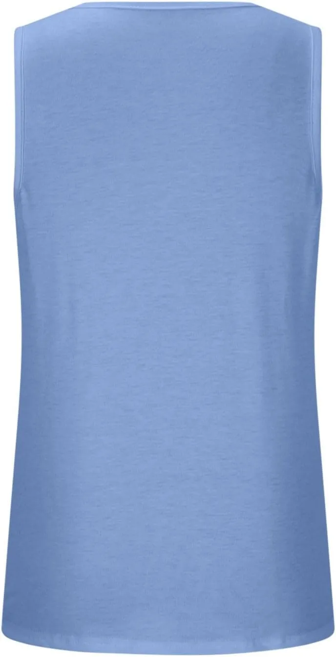 BZGTZT Plus Size Round Neck Tank Tops for Women Summer Sleeveless Causal Trendy Tunic Top Loose Fit Pleated Solid Shirts