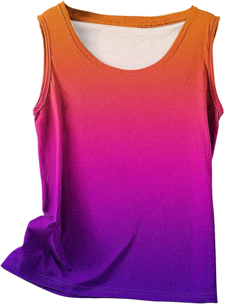 BZGTZT Plus Size Tank Tops for Womens Summer Casual Sleeveless Round Neck Shirts Trendy Gradient Beach Vacation Blouses