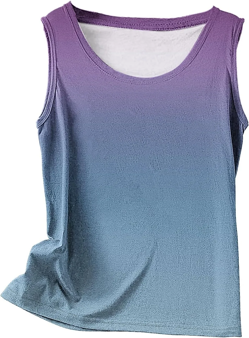 BZGTZT Plus Size Tank Tops for Womens Summer Casual Sleeveless Round Neck Shirts Trendy Gradient Beach Vacation Blouses