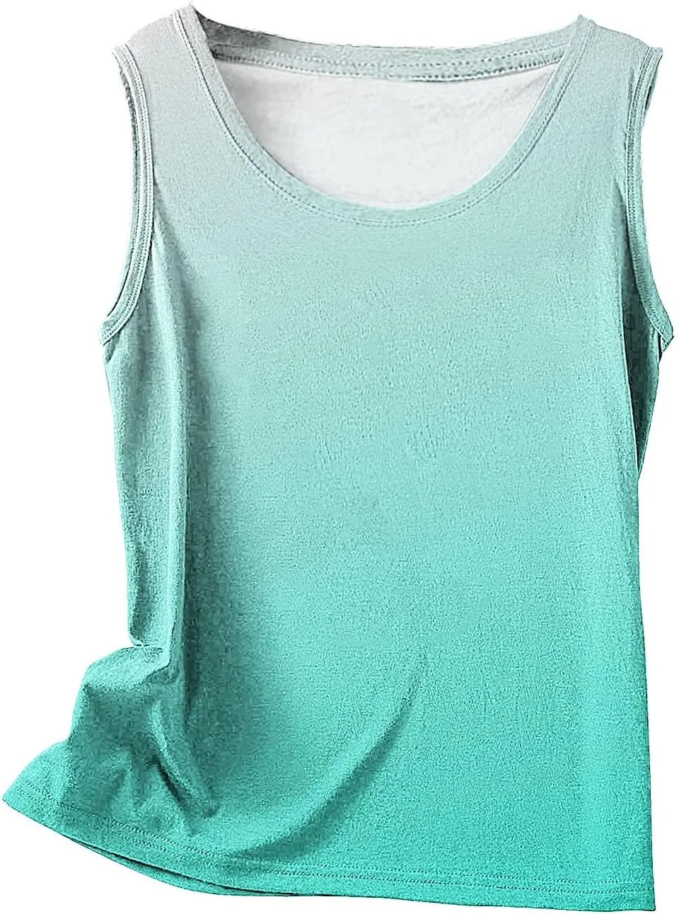 BZGTZT Plus Size Tank Tops for Womens Summer Casual Sleeveless Round Neck Shirts Trendy Gradient Beach Vacation Blouses