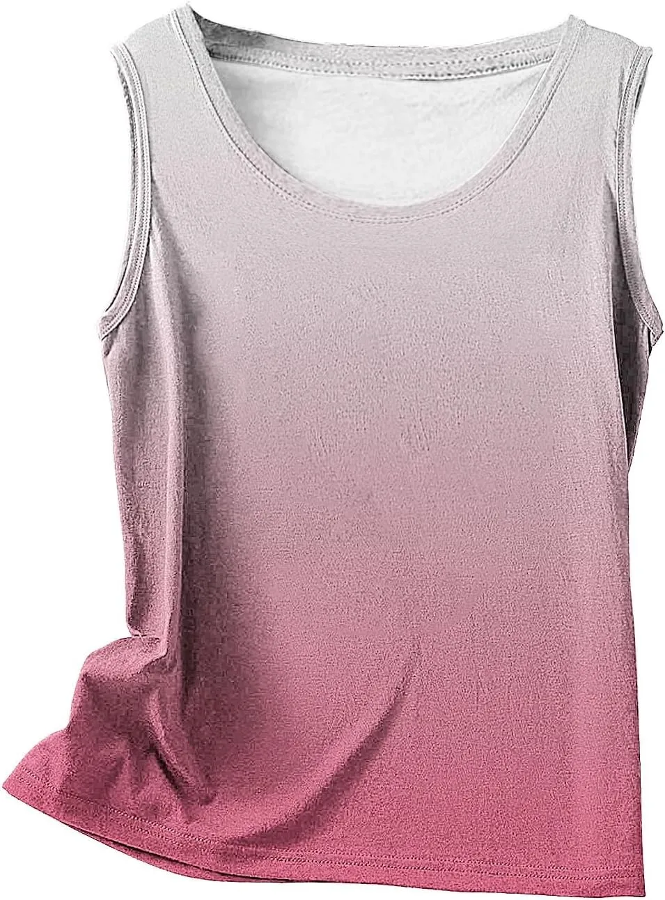 BZGTZT Plus Size Tank Tops for Womens Summer Casual Sleeveless Round Neck Shirts Trendy Gradient Beach Vacation Blouses