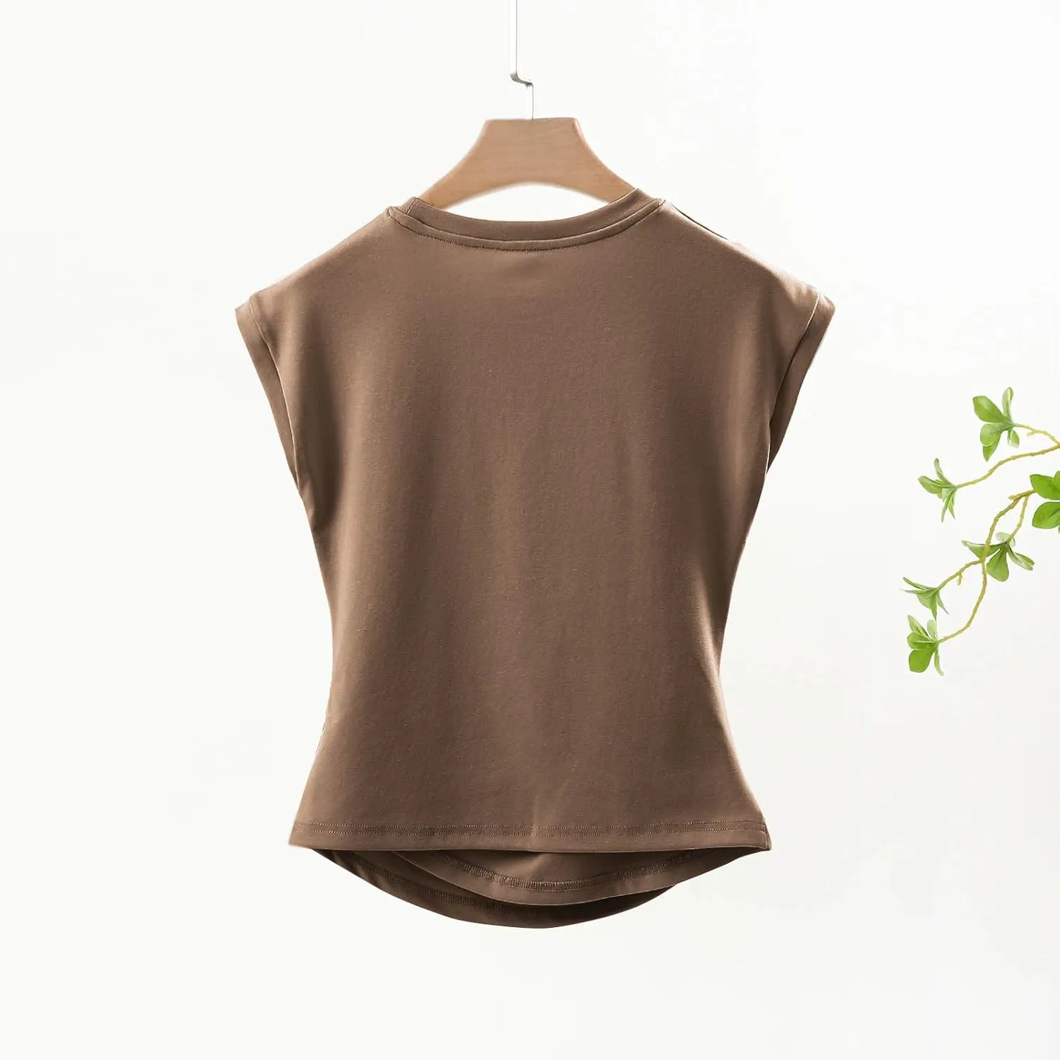 BZGTZT Womens Cap Sleeve T-Shirt Casual Loose Ruched Tank Tops Round Neck Basic Cami Trendy Business Work Tee Blouses