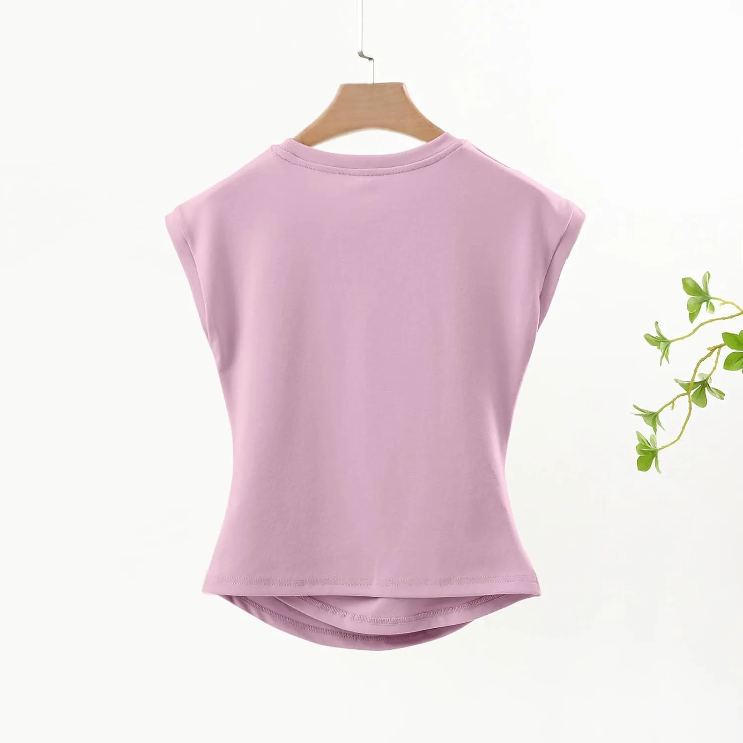 BZGTZT Womens Cap Sleeve T-Shirt Casual Loose Ruched Tank Tops Round Neck Basic Cami Trendy Business Work Tee Blouses