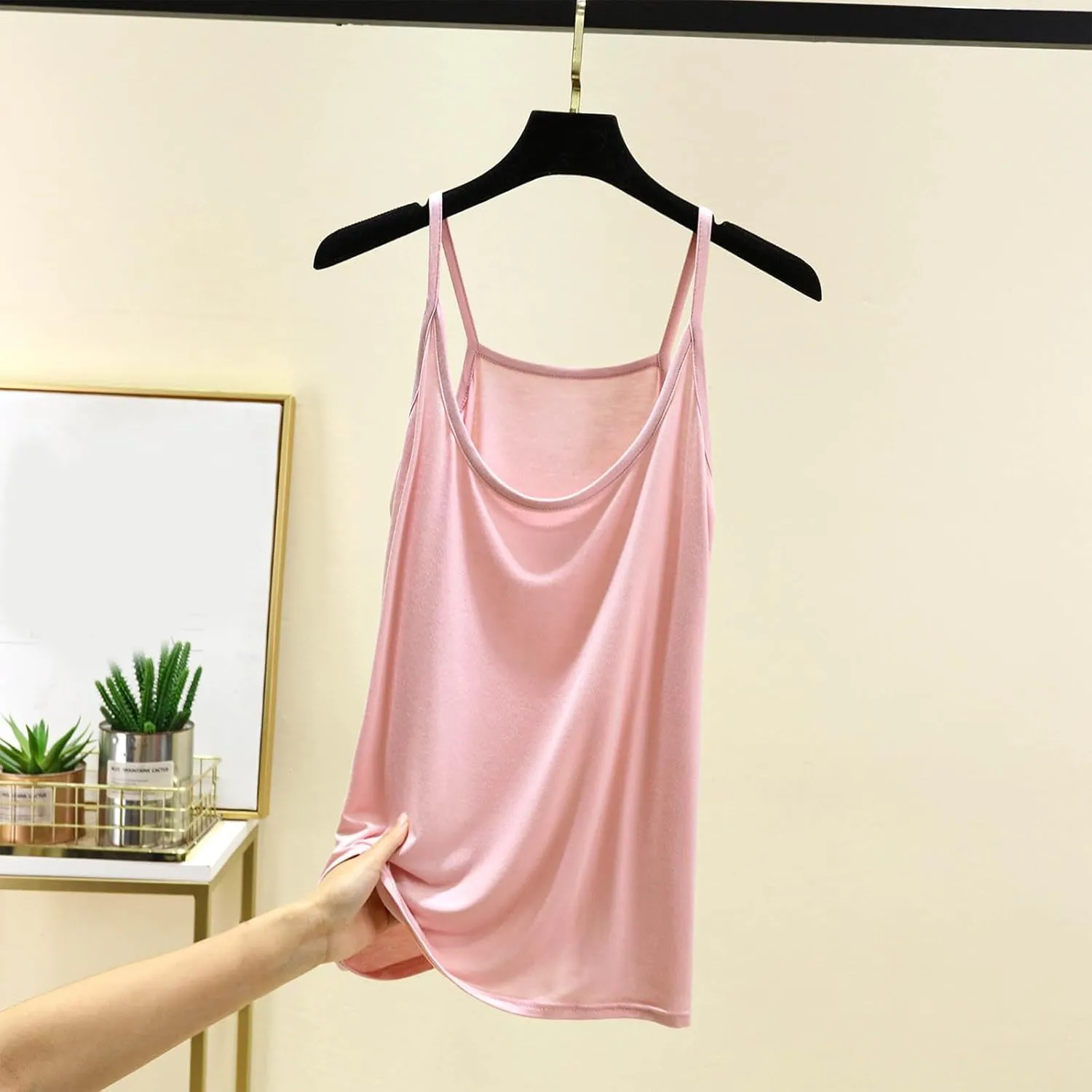 BZGTZT Womens Casual Spaghetti Strap Tank Tops Plus Size Sleeveless Loose Camisole Flowy Summer Trendy Round Neck Blouses