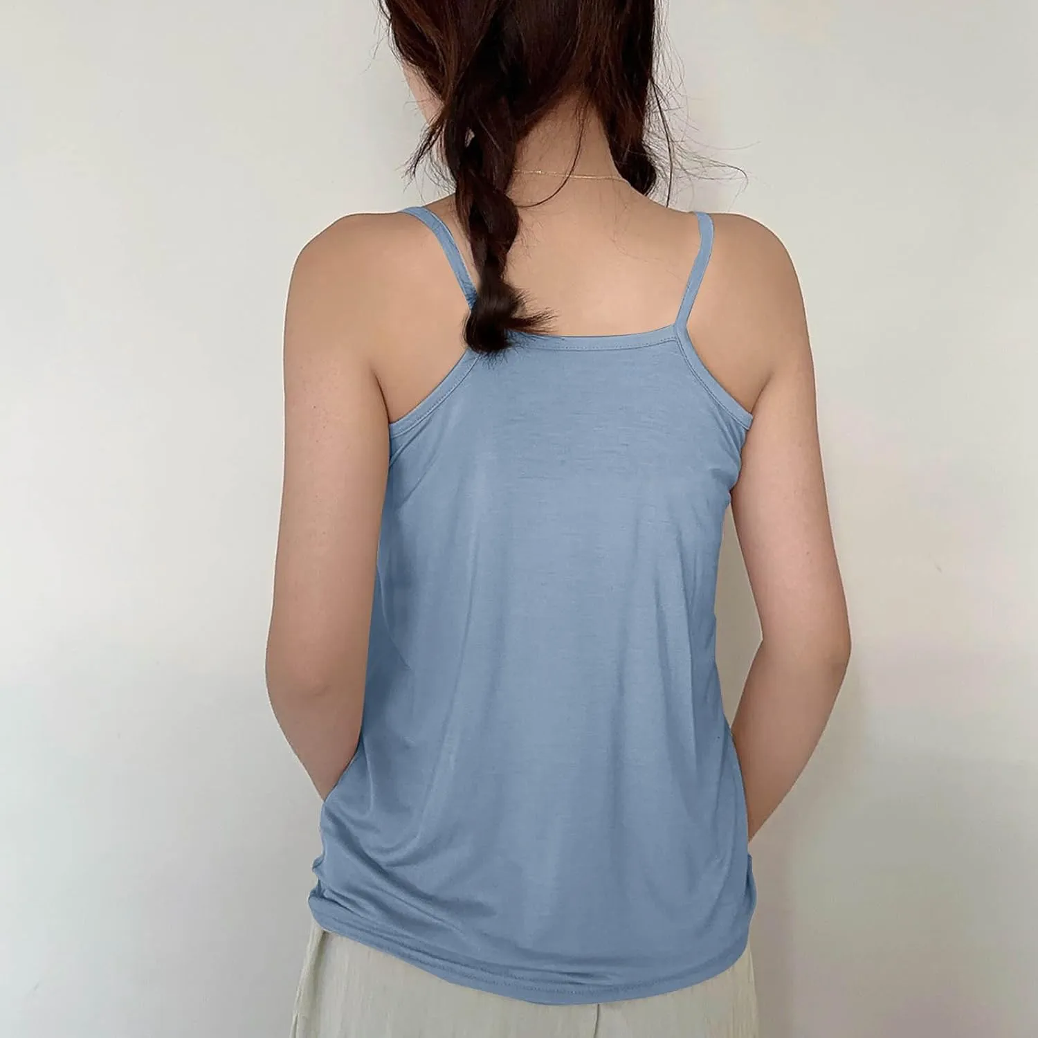 BZGTZT Womens Casual Spaghetti Strap Tank Tops Plus Size Sleeveless Loose Camisole Flowy Summer Trendy Round Neck Blouses