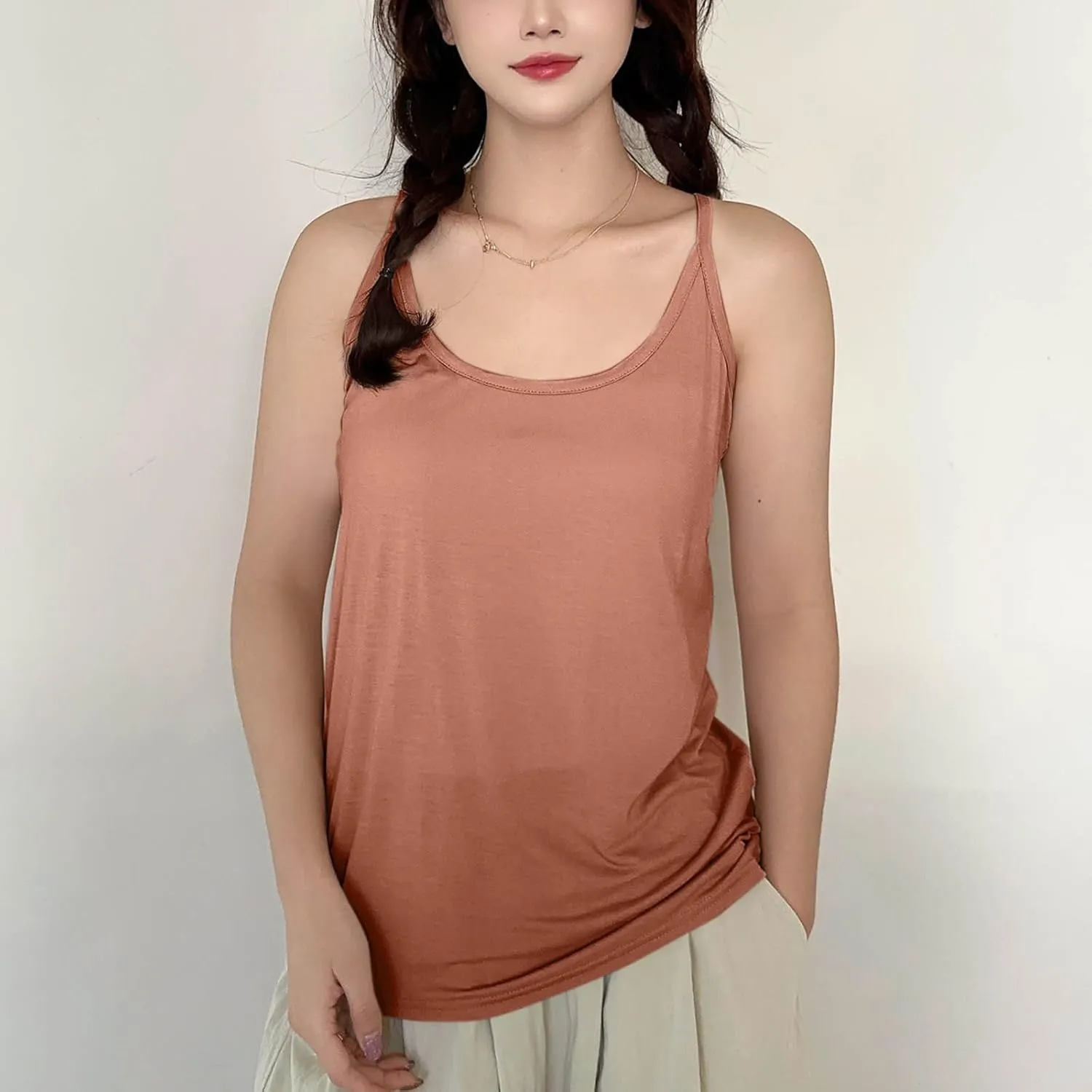 BZGTZT Womens Casual Spaghetti Strap Tank Tops Plus Size Sleeveless Loose Camisole Flowy Summer Trendy Round Neck Blouses