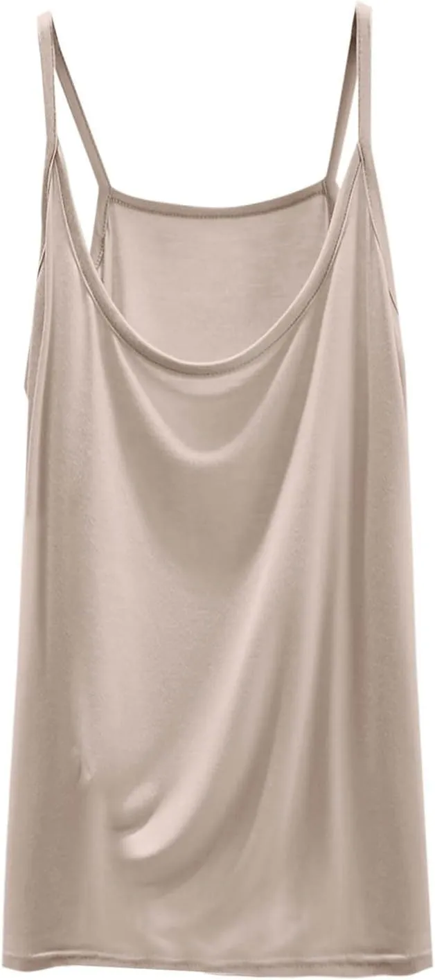 BZGTZT Womens Casual Spaghetti Strap Tank Tops Plus Size Sleeveless Loose Camisole Flowy Summer Trendy Round Neck Blouses