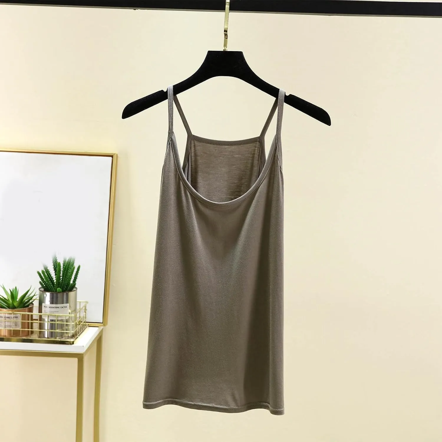 BZGTZT Womens Casual Spaghetti Strap Tank Tops Plus Size Sleeveless Loose Camisole Flowy Summer Trendy Round Neck Blouses
