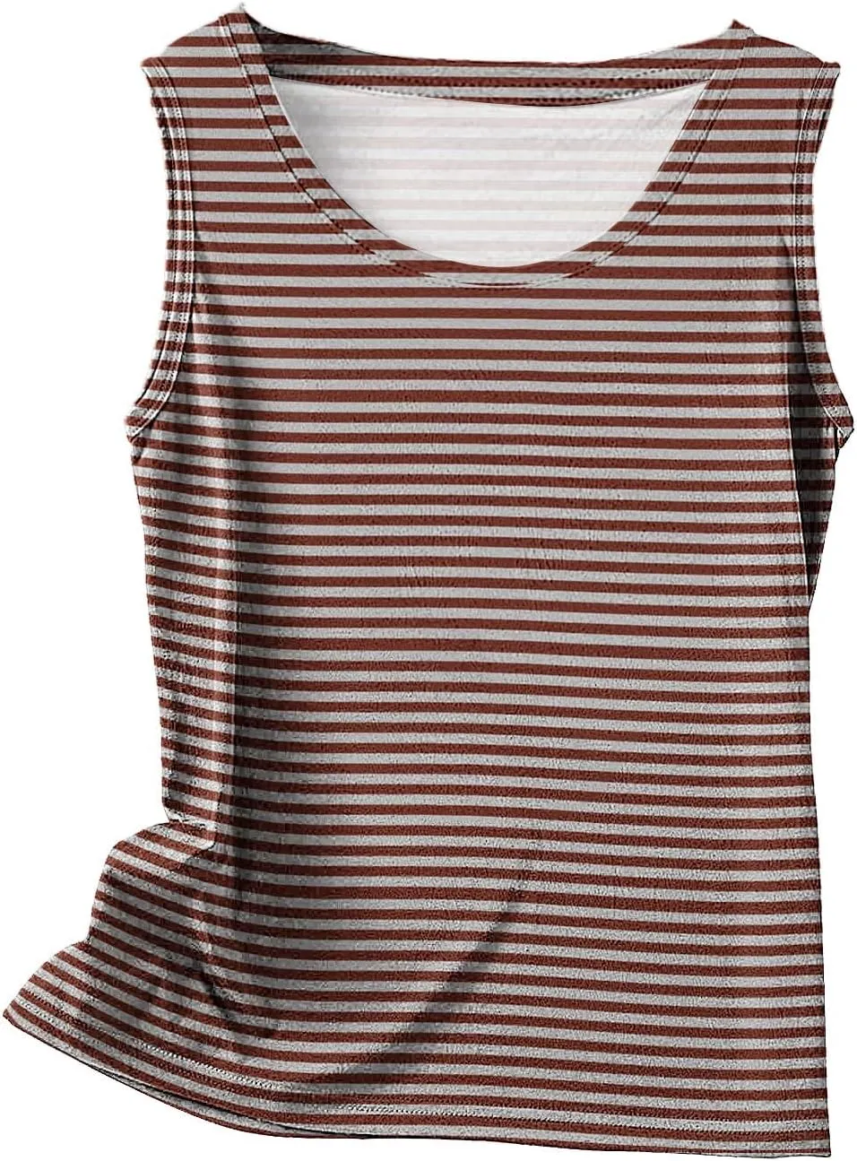 BZGTZT Womens Plus Size Tank Tops Summer Casual Loose Fit Sleeveless Round Neck Shirts Dressy Striped Going Out Blouses
