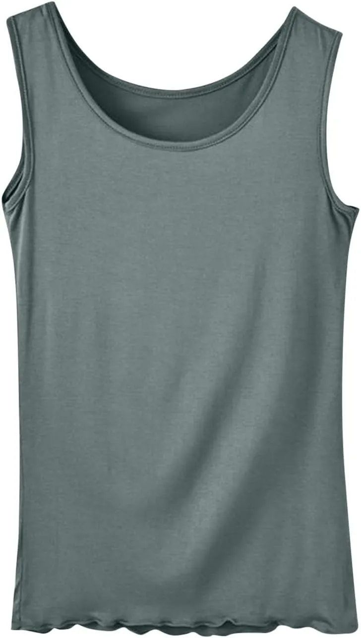 BZGTZT Women's Sleeveless Scoop Neck Tank Tops Summer Plus Size Loose Fitted T Shirts Basic Camisole Travel Tee Blouses