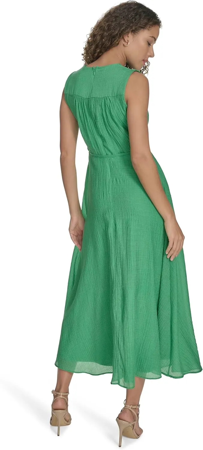 Calvin Klein Women's Gauze Wrap Sleeveless Everyday Dress