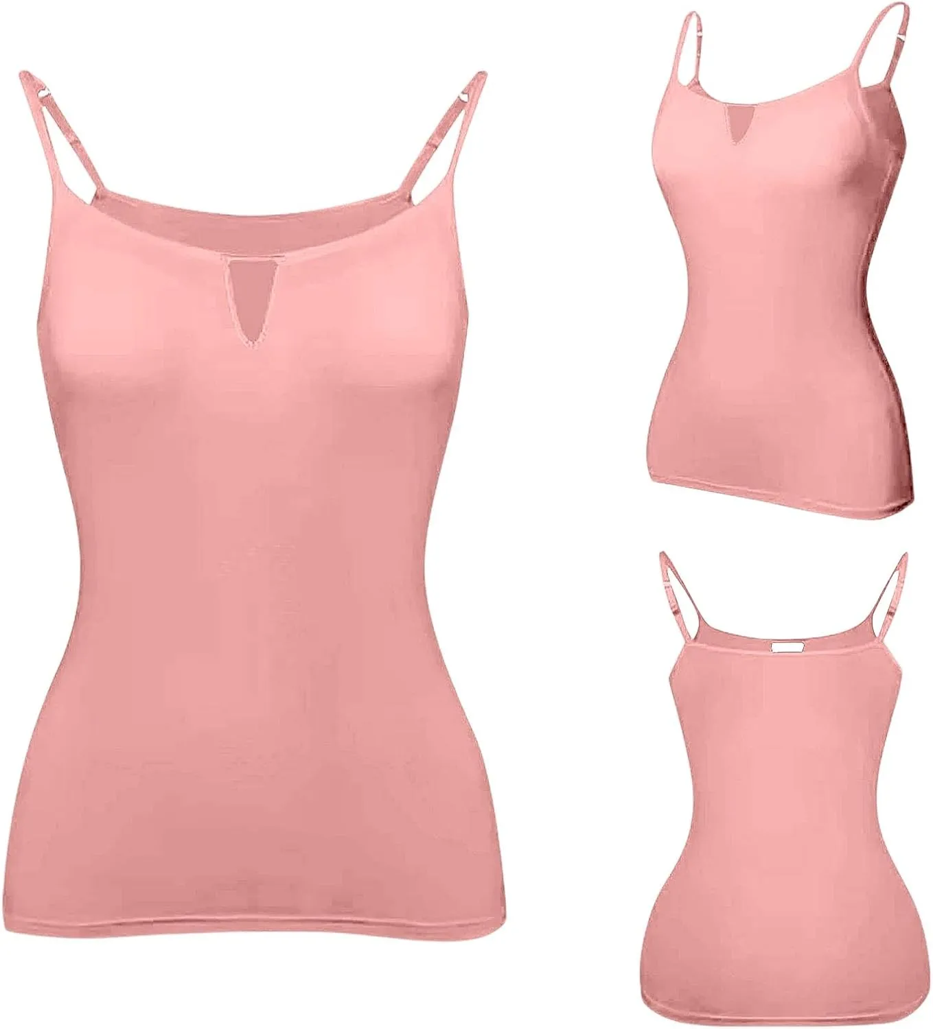 Camisole Tops for Women Built in Bra Adjustable Spaghetti Strap Workout Sport Shirts Basic Tank Layer Padded Bra