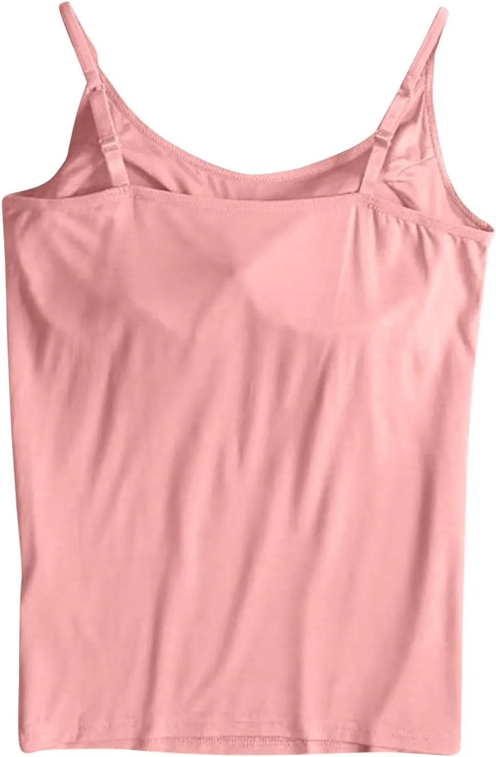 Camisole Tops for Women Built in Bra Adjustable Spaghetti Strap Workout Sport Shirts Basic Tank Layer Padded Bra