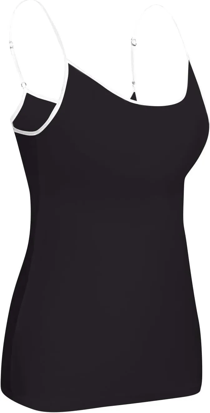 Camisole Tops for Women Built in Bra Adjustable Spaghetti Strap Workout Sport Shirts Basic Tank Layer Padded Bra