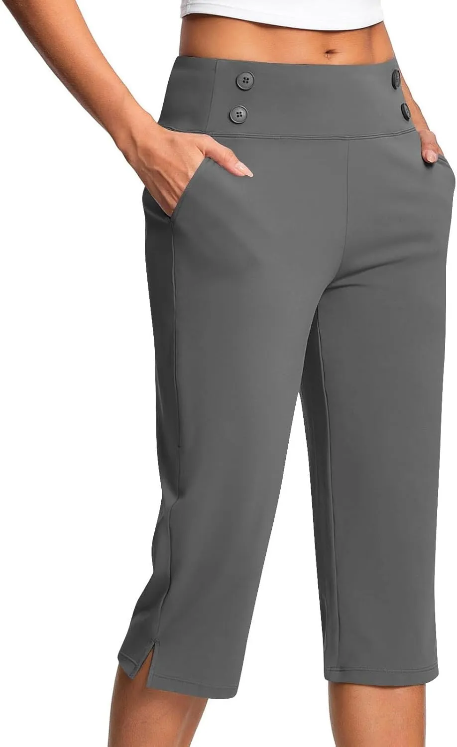Capri Pants for Women Stretch High Waisted Crop Office Work Pants Summer Casual Capris Slacks Yoga Dress Pant