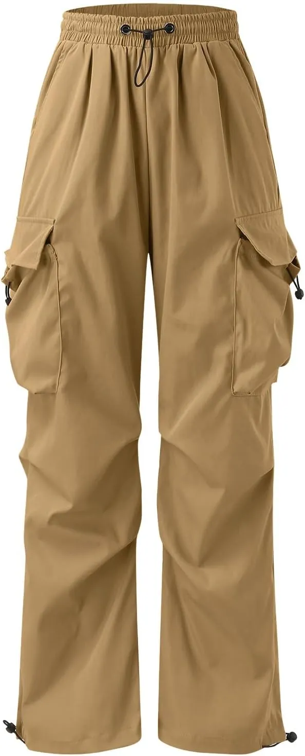 Cargo Pants for Men Casual Lightweight Drawstring Waist Pant Outdoor Pants with Multiple Pockets