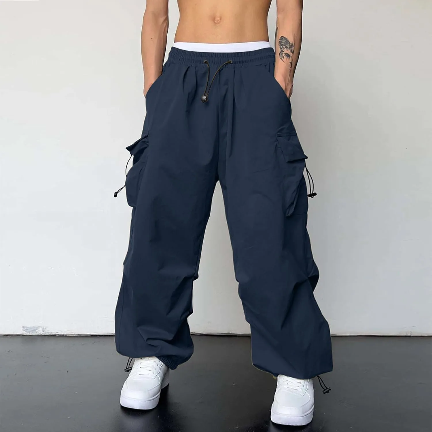 Cargo Pants for Men Casual Lightweight Elastic Waist Pant Work Pant with Pockets