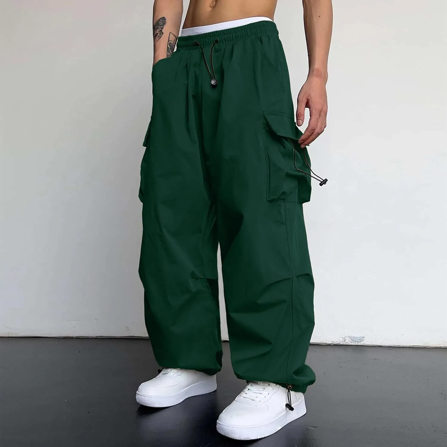 Cargo Pants for Men Casual Lightweight Elastic Waist Pant Work Pant with Pockets