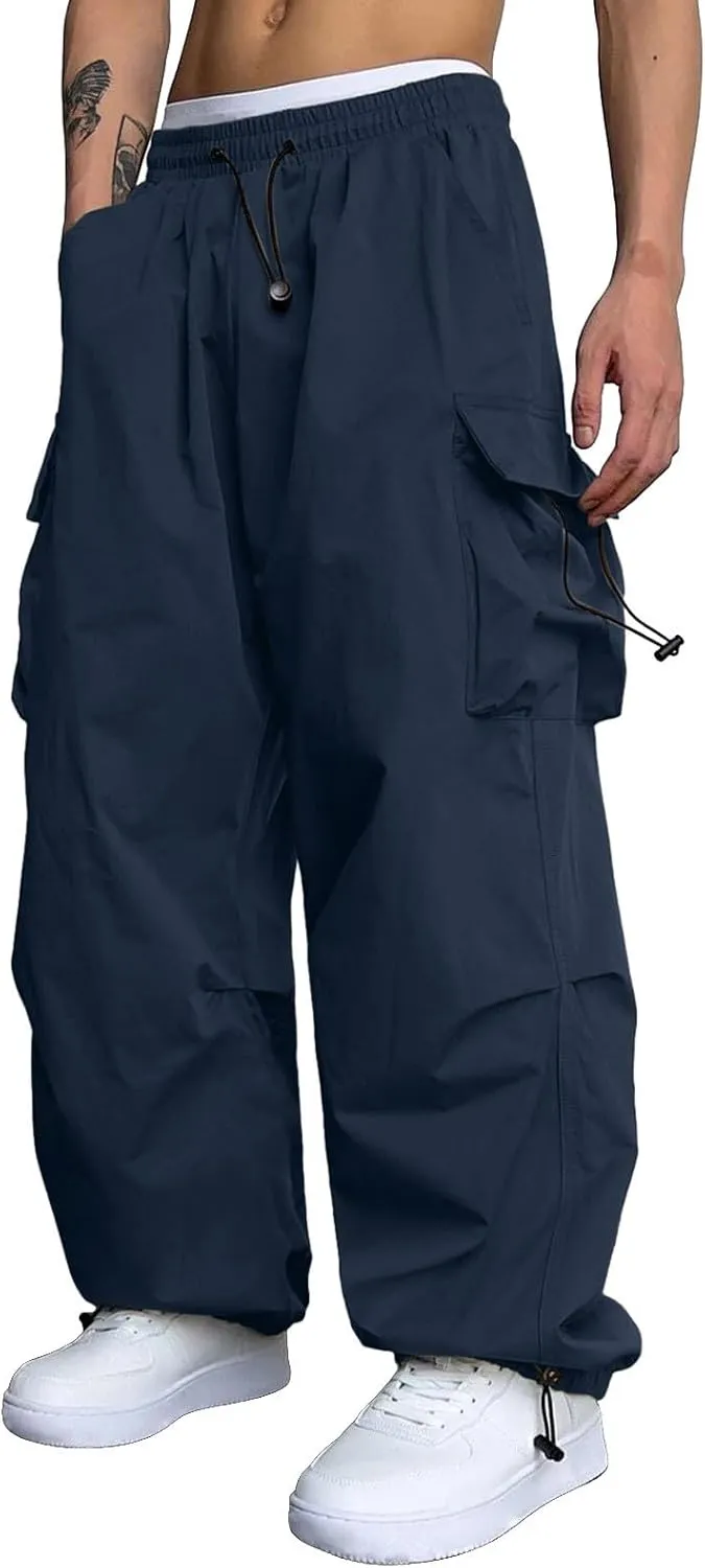 Cargo Pants for Men Casual Lightweight Elastic Waist Pant Work Pant with Pockets
