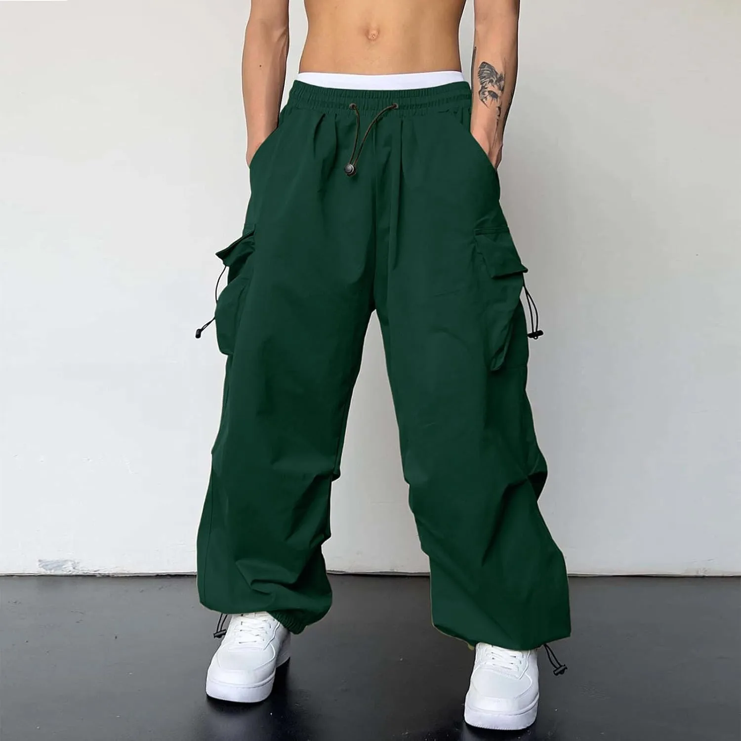 Cargo Pants for Men Casual Lightweight Elastic Waist Pant Work Pant with Pockets