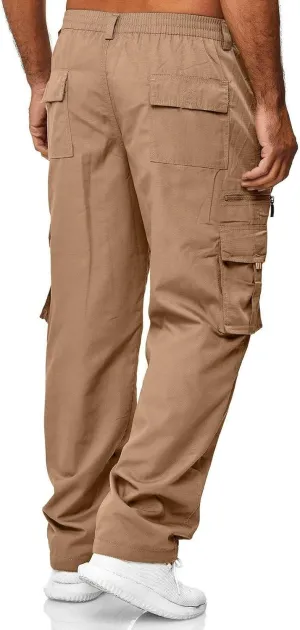 Cargo Work Pant Men Linen Casual Chinos Pants Gym Yoga Sweatpant with Multiple Pockets Joggers Bottoms Pant