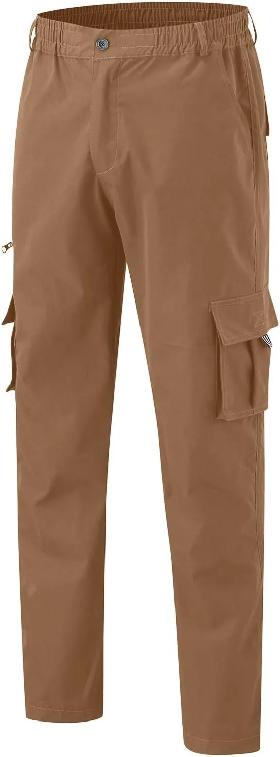 Cargo Work Pant Men Linen Casual Chinos Pants Gym Yoga Sweatpant with Multiple Pockets Joggers Bottoms Pant