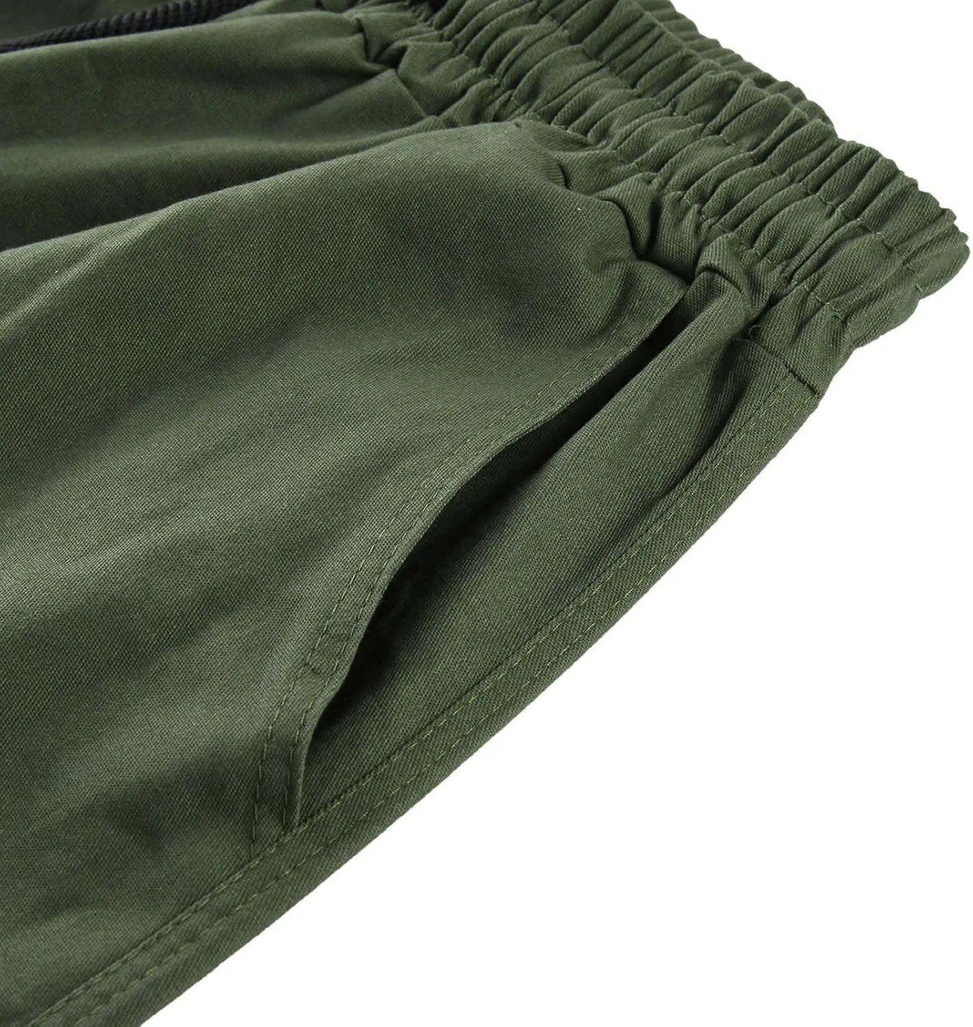 Cargo Work Pant Men's Elastic Waist Casual Cargo Chino Pants Running Workout Sweatpants Loose Fit Joggers