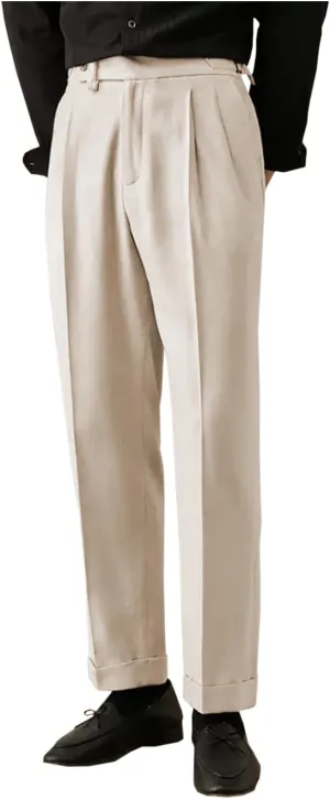 Ceehuteey Men's Casual Pants Linen High Waisted Comfortable Lightweight Summer Trousers