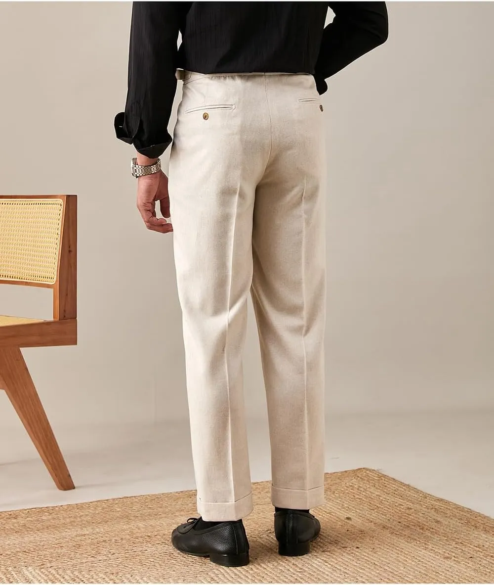 Ceehuteey Men's Casual Pants Linen High Waisted Comfortable Lightweight Summer Trousers