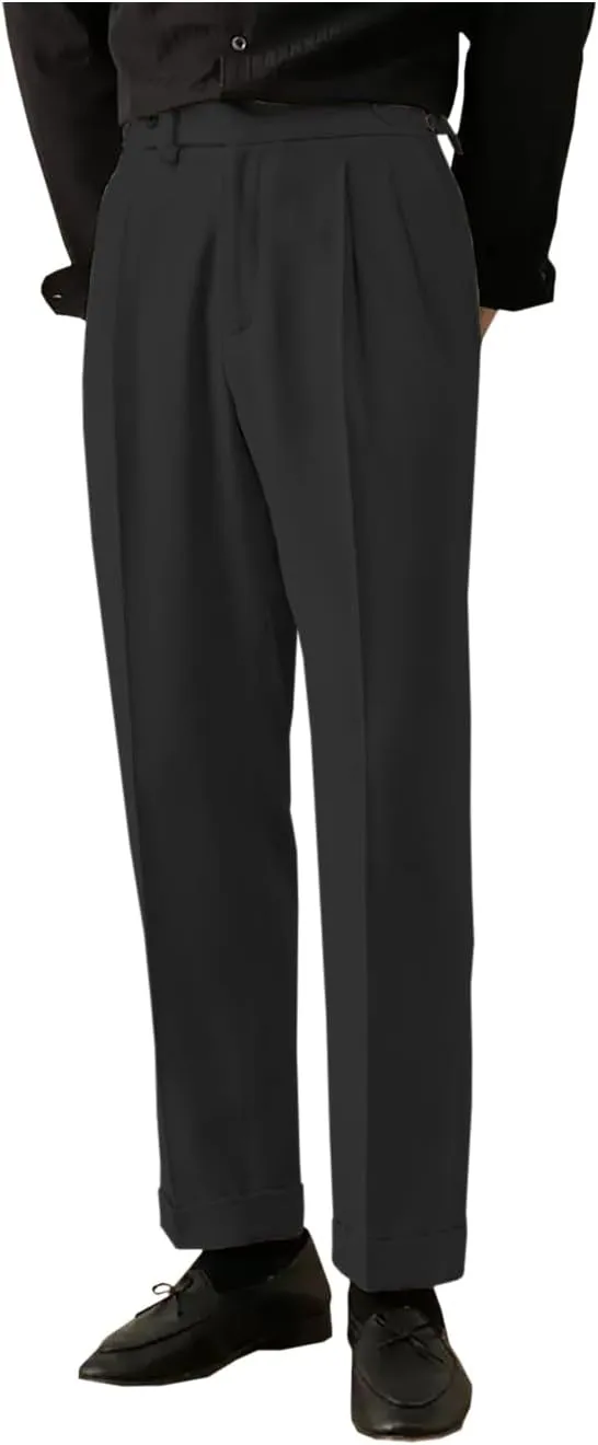 Ceehuteey Men's Casual Pants Linen High Waisted Comfortable Lightweight Summer Trousers
