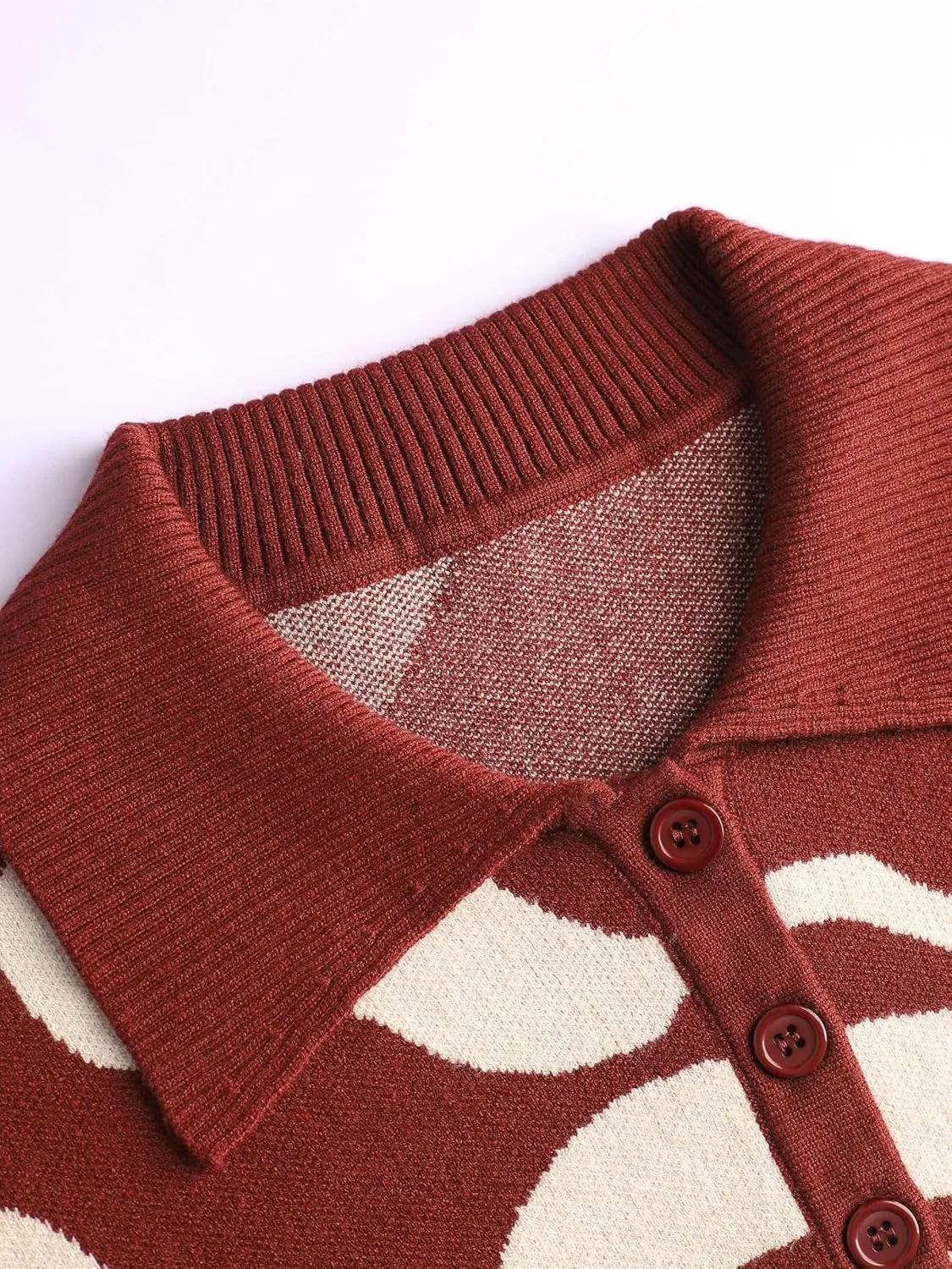 CIDER Women’s Color Block Cropped Collared Shirts Long Sleeve Sweater Pullover Tops