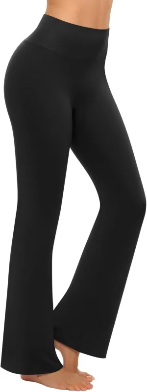 CLOZOZ Yoga Womens Butterleisure High Waist Flare Leggings with Pockets Bootcut Bell Bottoms Tummy Control Yoga Pants