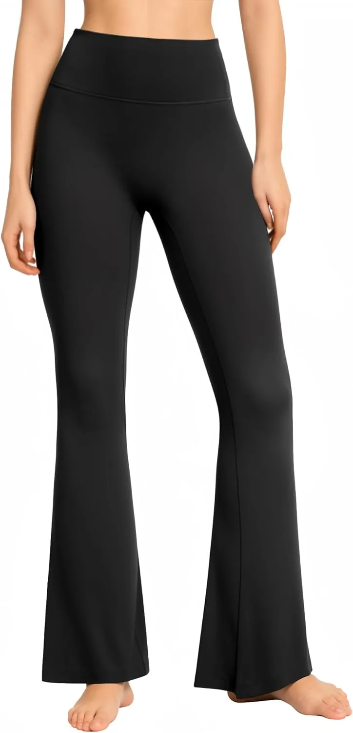 CLOZOZ Yoga Womens Butterleisure High Waist Flare Leggings with Pockets Bootcut Bell Bottoms Tummy Control Yoga Pants