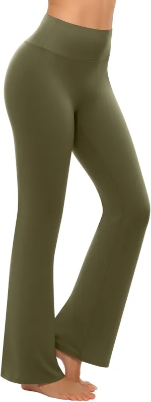 CLOZOZ Yoga Womens Butterleisure High Waist Flare Leggings with Pockets Bootcut Bell Bottoms Tummy Control Yoga Pants