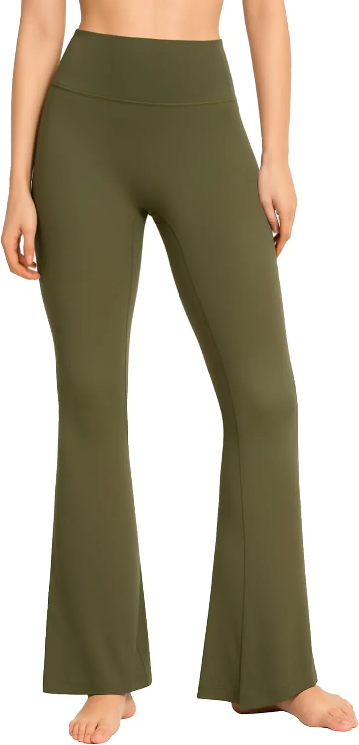 CLOZOZ Yoga Womens Butterleisure High Waist Flare Leggings with Pockets Bootcut Bell Bottoms Tummy Control Yoga Pants