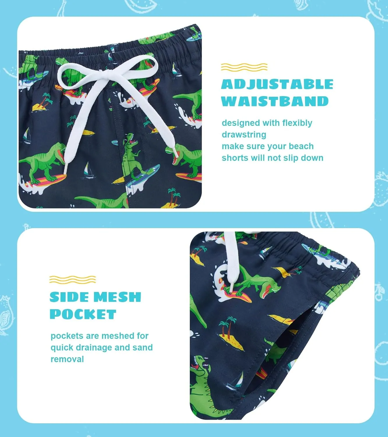Cozople Boys Swim Trunks Compression Liner Swim Shorts Quick Dry Bathing Suit with Boxer Brief Swimwear 4-10T