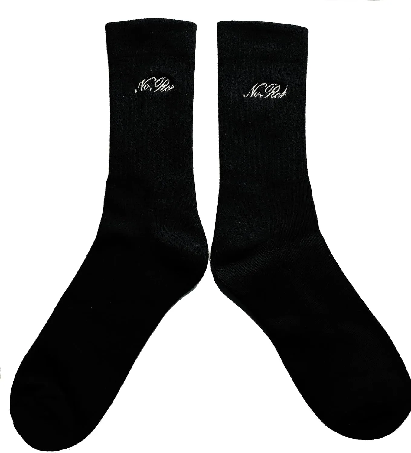 Crew Socks Black (US Women Size 6-10), Soft Ribbed Cotton Blend with Script Logo | Everyday Comfort Fit | Ideal for Athletic and Everyday Wear