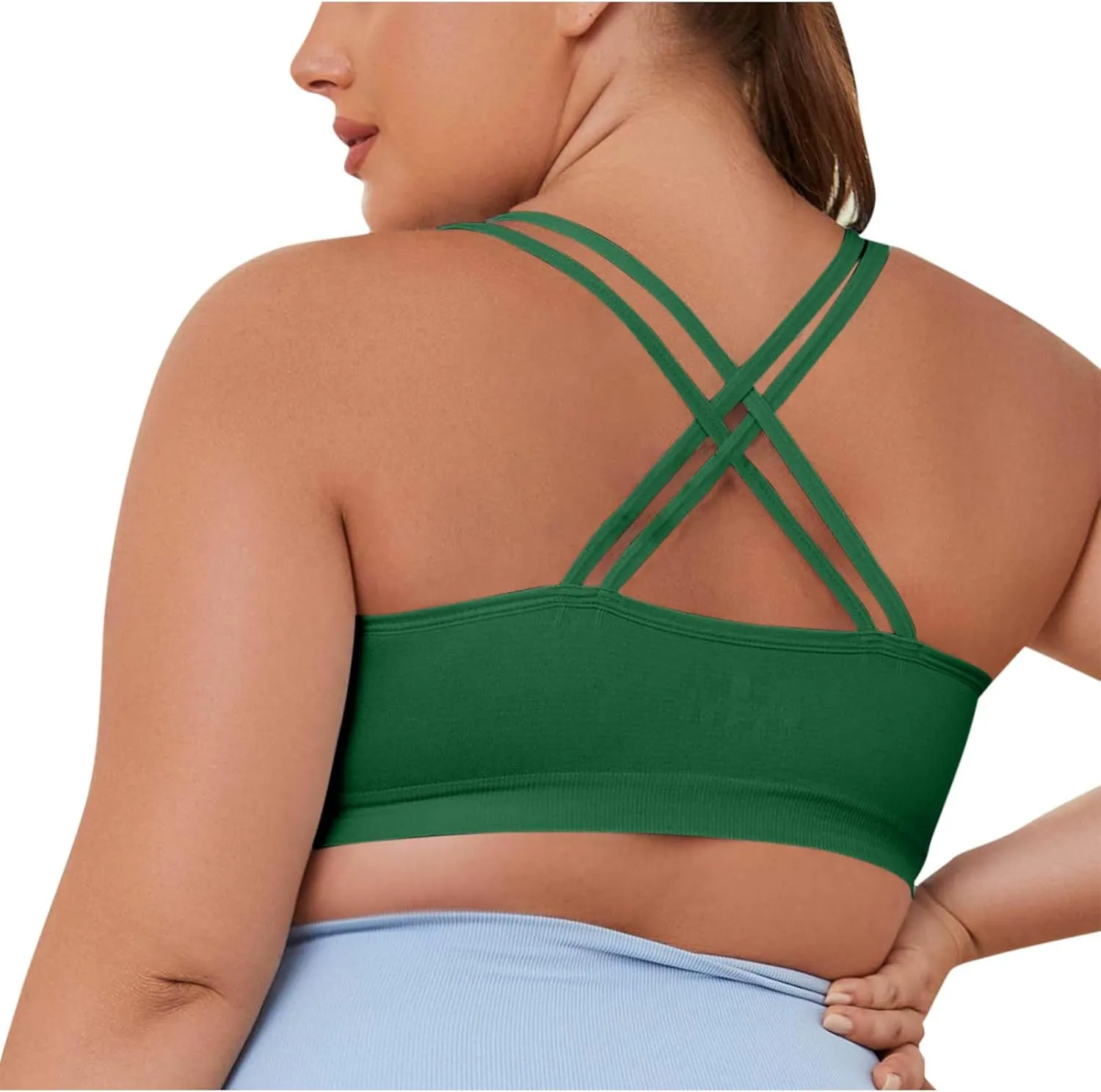 Cross Back Sports Bra for Women Plus Size High Impact Mesh Quick Dry Workout Underwear Breathable Athletic Bralette