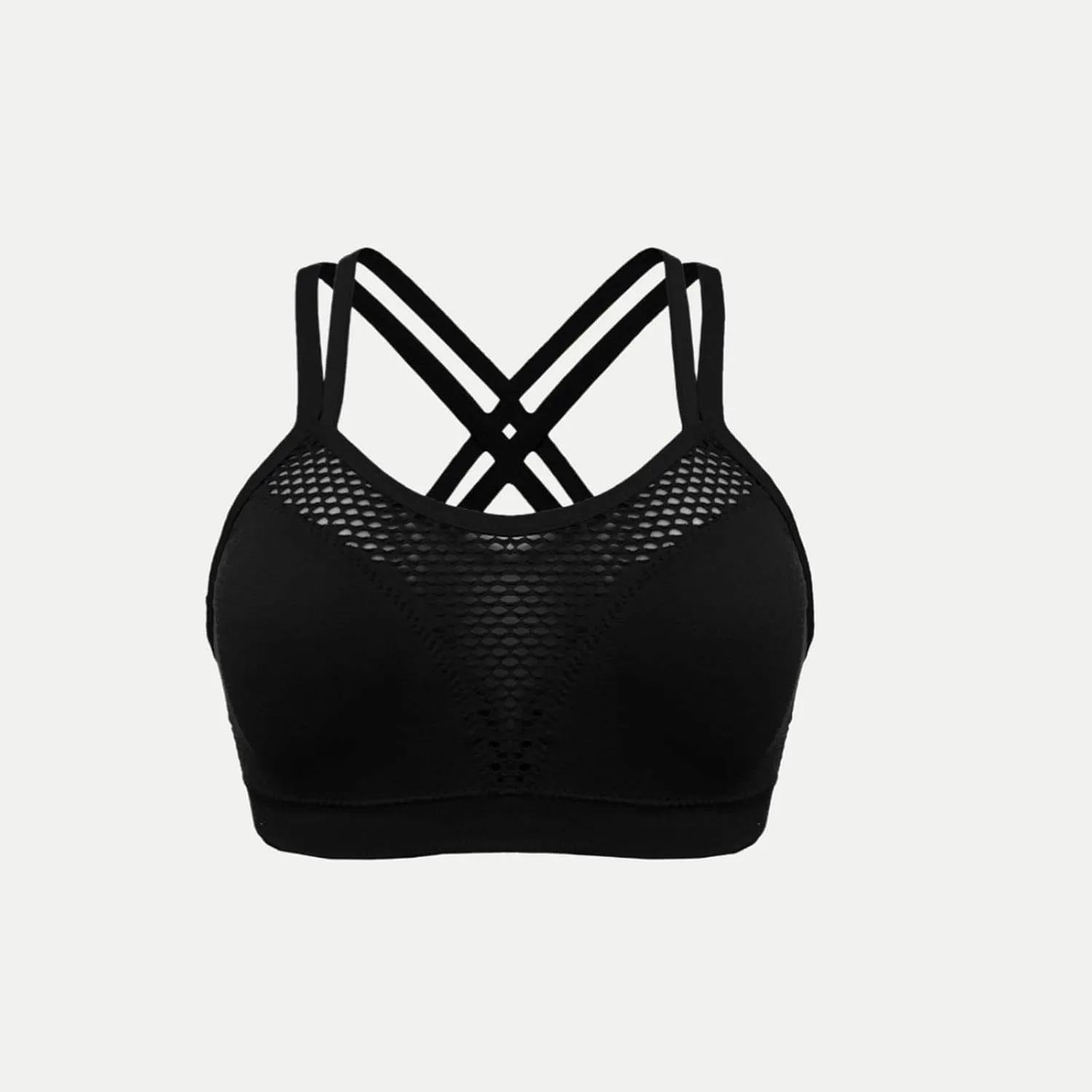 Cross Back Sports Bra for Women Plus Size High Impact Mesh Quick Dry Workout Underwear Breathable Athletic Bralette