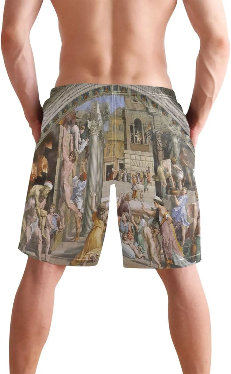 Custom Cute Swim Trunks Men Raphael Miraculous Draught Fishes Mens Shorts Casual Quick Dry Bathing Shorts S