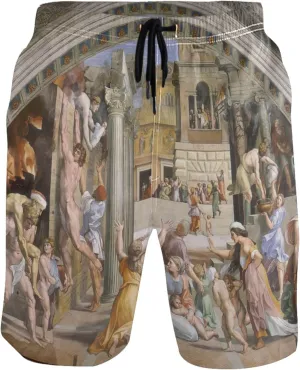 Custom Cute Swim Trunks Men Raphael Miraculous Draught Fishes Mens Shorts Casual Quick Dry Bathing Shorts S