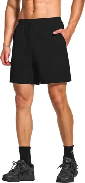 DEMOZU Men's 7 Inch Lined Running Tennis Shorts Quick Dry Workout Athletic Gym Shorts with Pockets
