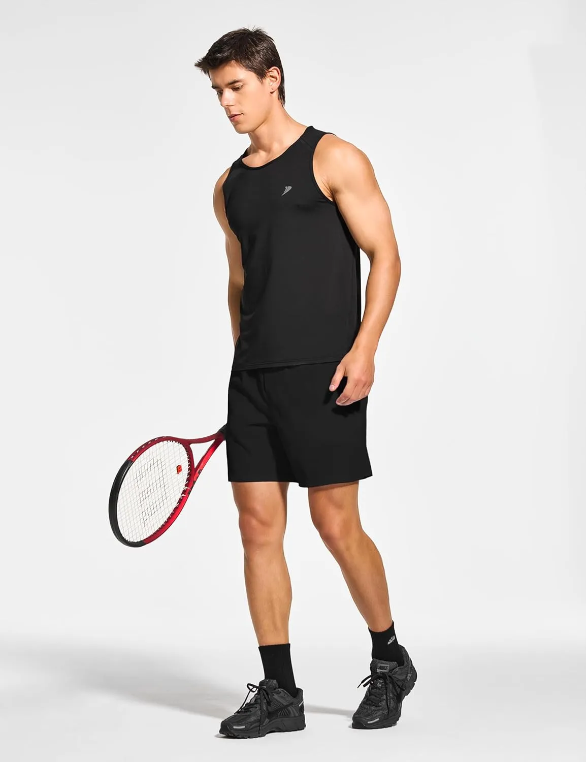 DEMOZU Men's 7 Inch Lined Running Tennis Shorts Quick Dry Workout Athletic Gym Shorts with Pockets