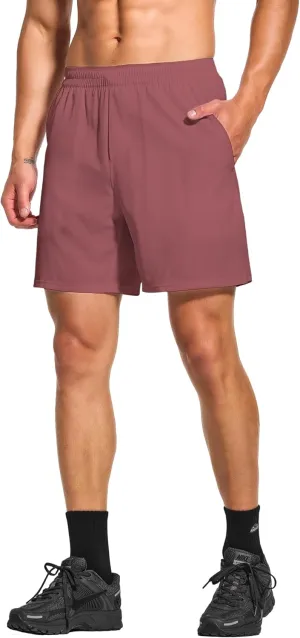 DEMOZU Men's 7 Inch Lined Running Tennis Shorts Quick Dry Workout Athletic Gym Shorts with Pockets