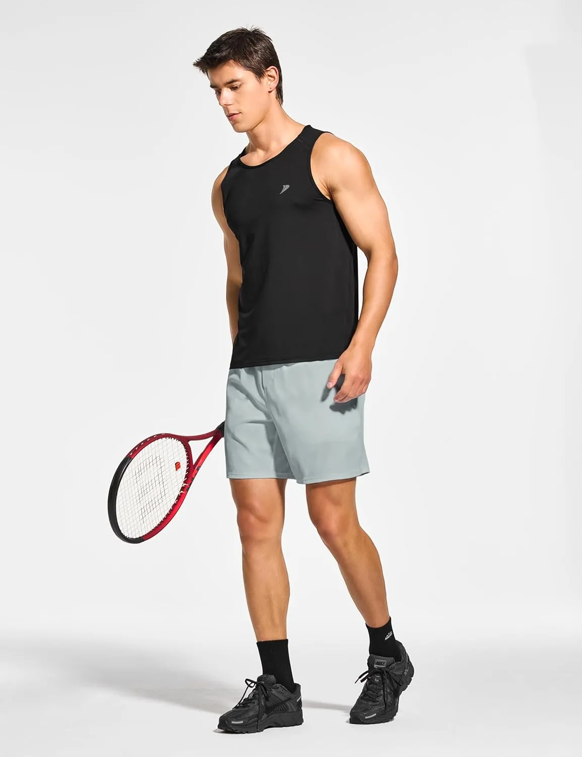 DEMOZU Men's 7 Inch Lined Running Tennis Shorts Quick Dry Workout Athletic Gym Shorts with Pockets