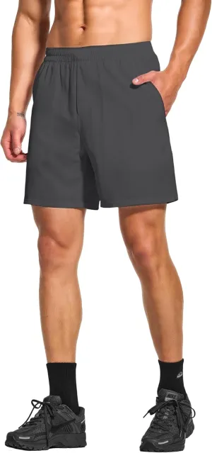DEMOZU Men's 7 Inch Lined Running Tennis Shorts Quick Dry Workout Athletic Gym Shorts with Pockets