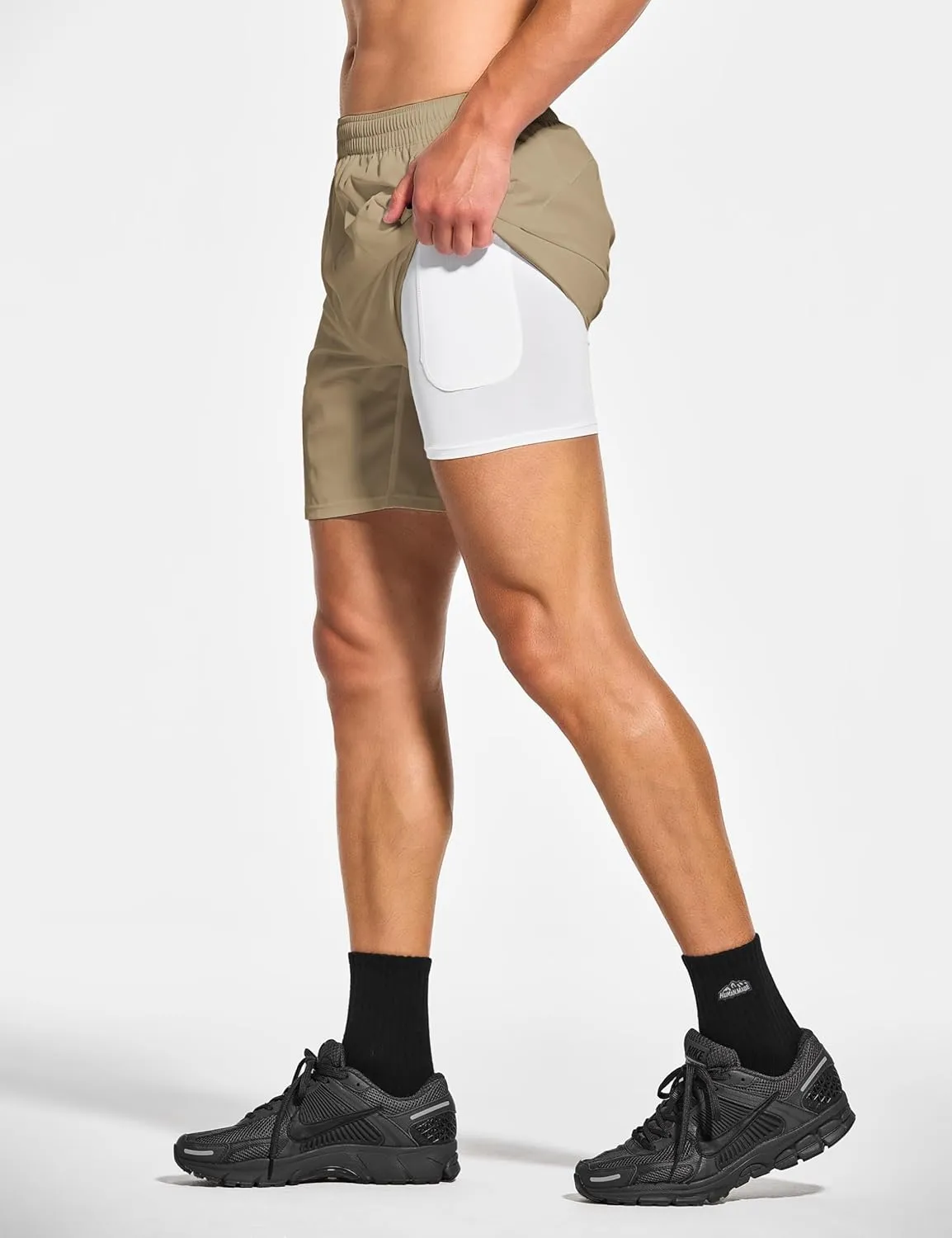 DEMOZU Men's 7 Inch Lined Running Tennis Shorts Quick Dry Workout Athletic Gym Shorts with Pockets