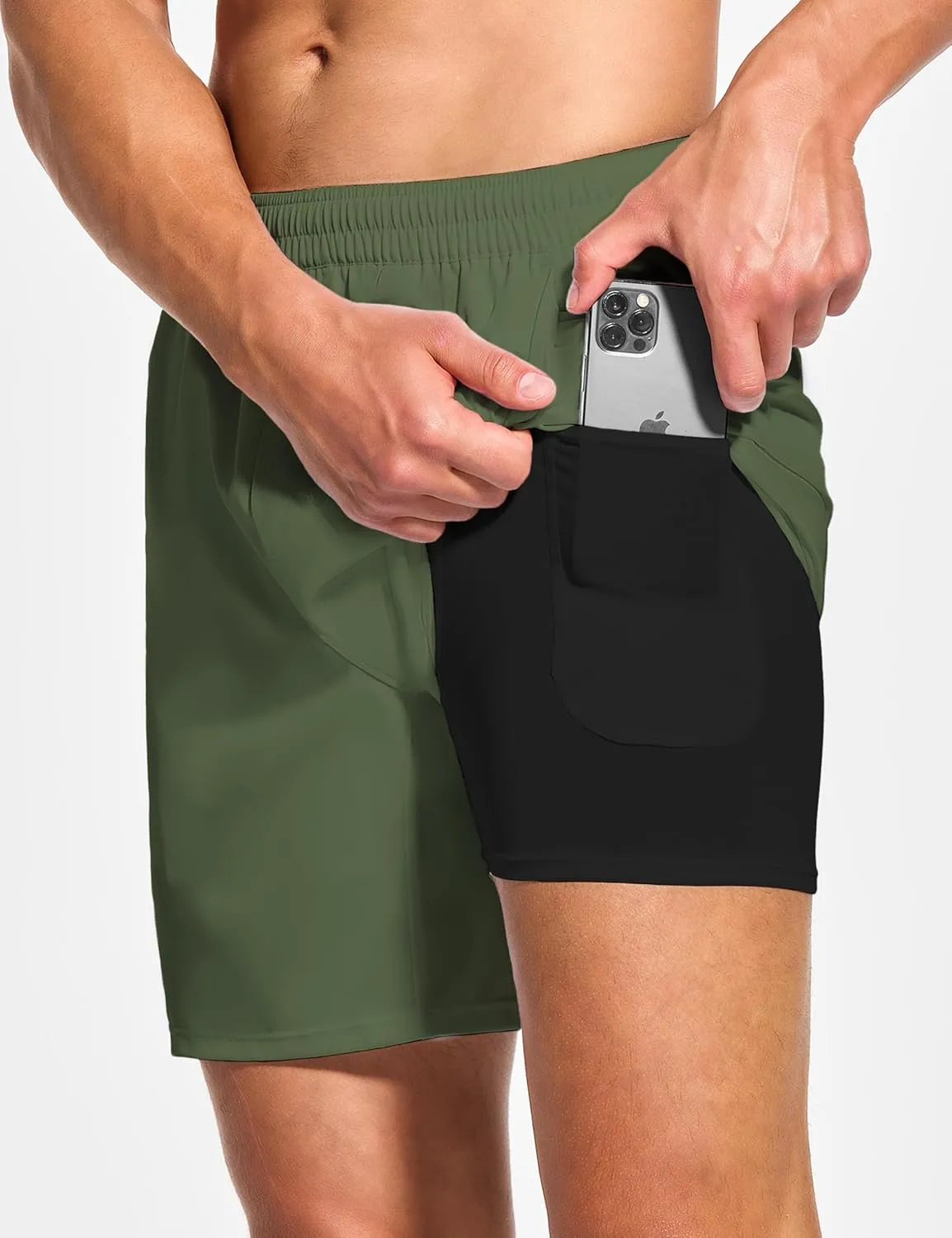 DEMOZU Men's 7 Inch Lined Running Tennis Shorts Quick Dry Workout Athletic Gym Shorts with Pockets